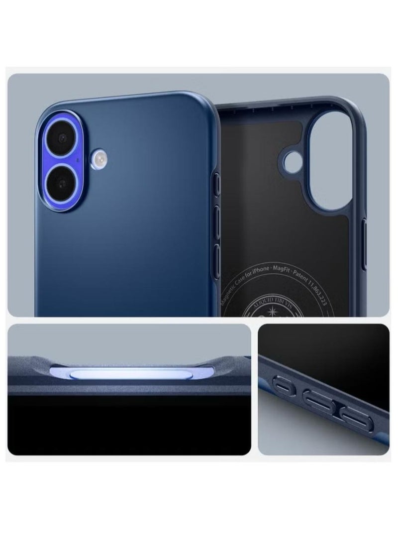 Spigen Thin Fit MagFit for iPhone 16 PLUS MagSafe Case Cover (2024) - Navy Blue - Image 3