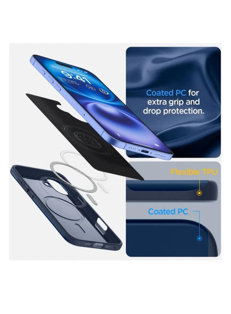Spigen Thin Fit MagFit for iPhone 16 PLUS MagSafe Case Cover (2024) - Navy Blue - Image 4
