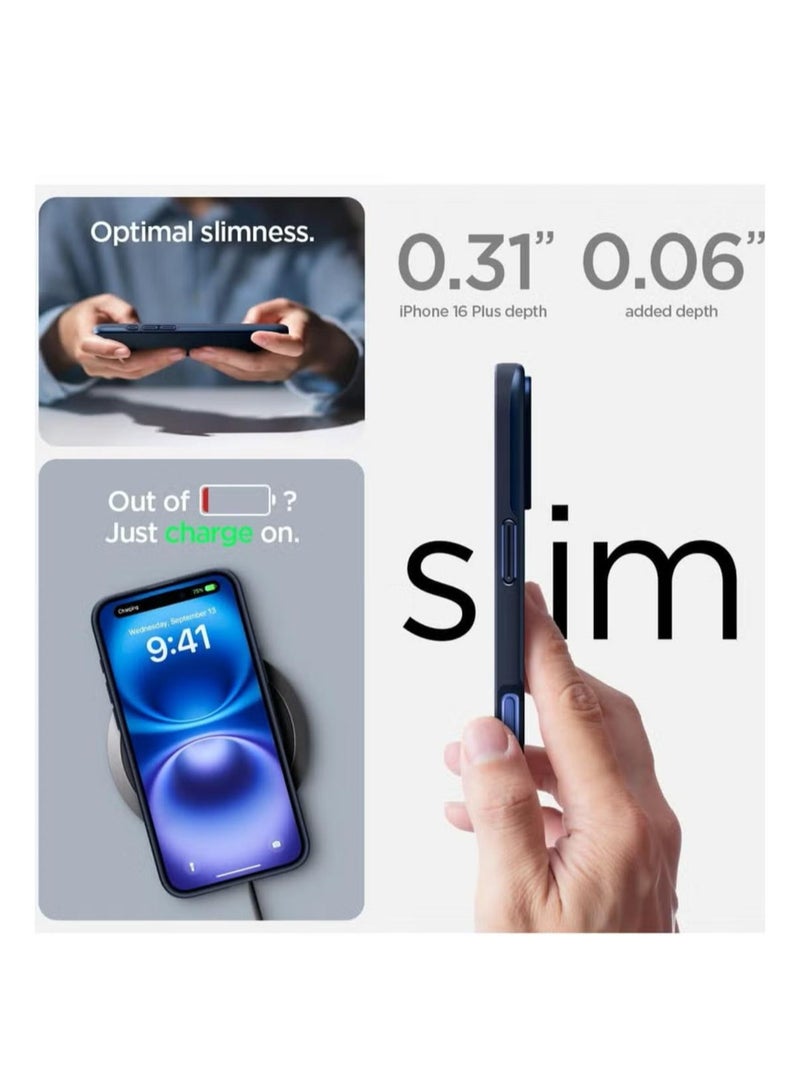 Spigen Thin Fit MagFit for iPhone 16 PLUS MagSafe Case Cover (2024) - Navy Blue - Image 5