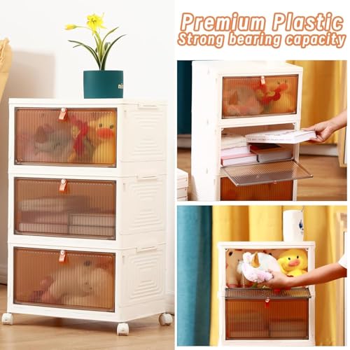 SNKR ESSENTIALS Multipurpose Stackable Plastic Cupboard Drawer for Clothes Storage, Almirah for Clothes, Foldable Wardrobe Cabinet Organizer for Office, Kitchen, Bathroom (WHITE, 2 DOOR) - Image 3
