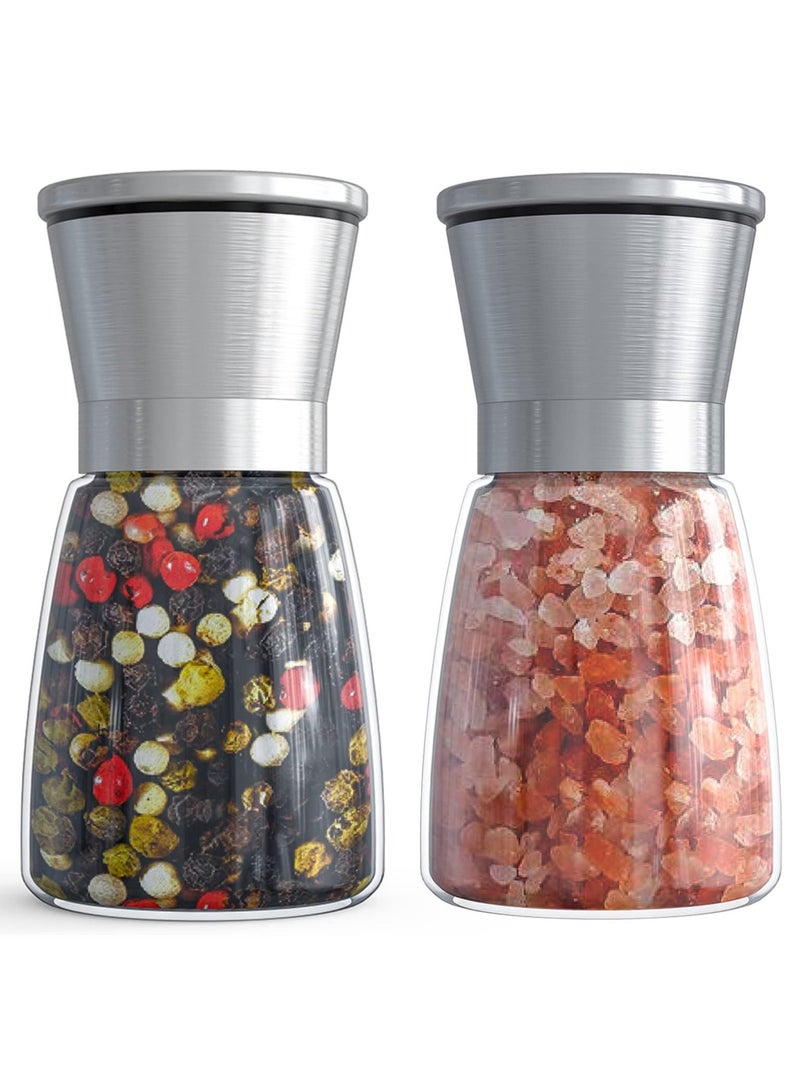 BLOOMING TIME 2 Bottles Of Pepper Grinder, Easy To Use, Transparent Bottle - Image 1