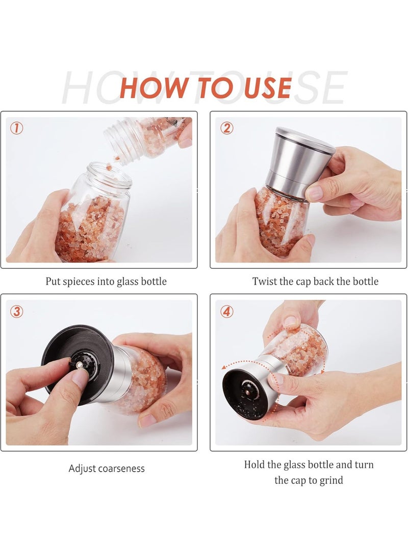 BLOOMING TIME 2 Bottles Of Pepper Grinder, Easy To Use, Transparent Bottle - Image 4