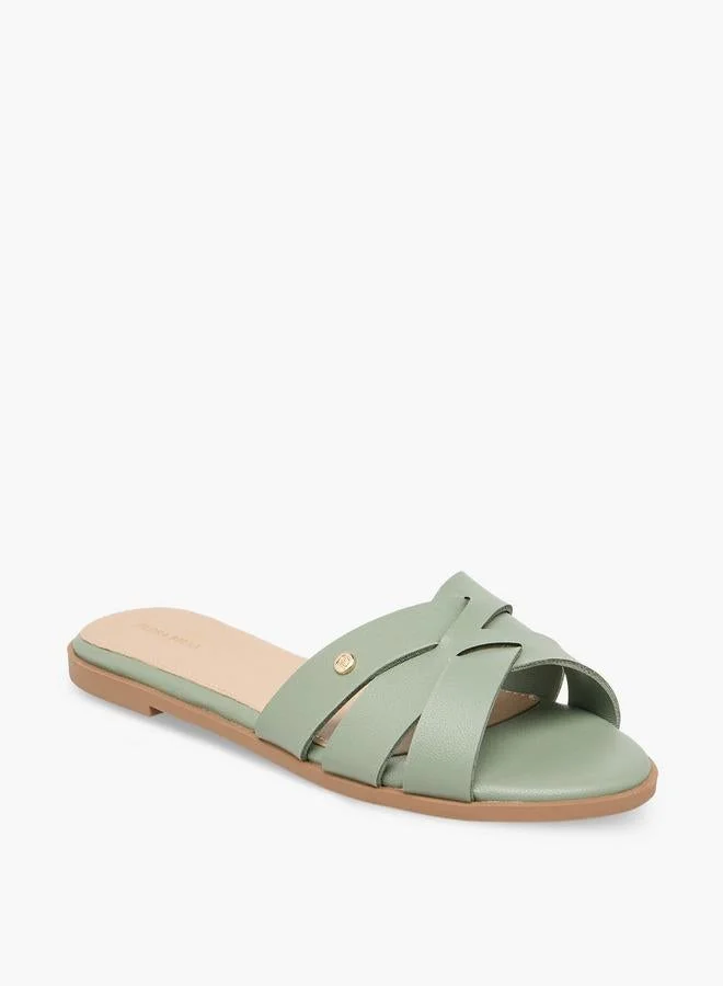 Flora Bella By Shoexpress GREEN Women Slip-On Sandals for Women | Best Price UAE