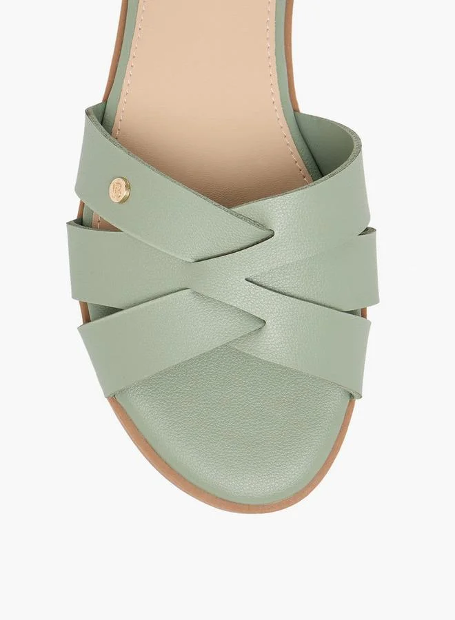 Flora Bella By Shoexpress GREEN Women Slip-On Sandals for Women | Best Price UAE