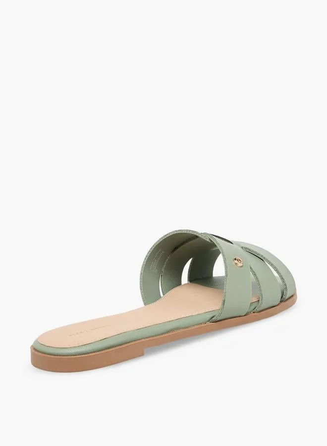 Flora Bella By Shoexpress GREEN Women Slip-On Sandals for Women | Best Price UAE