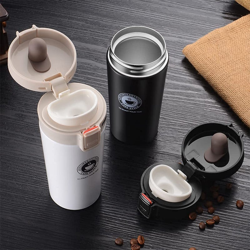 DIYASHI Insulated Stainless Steel CoffeeTea Travel Mug Vacuum SpillProof Sipper Cap for Travelers in Car with Leak Proof Lid for Hot Cold Drinks Stainless Steel Coffee Cup Multi Color - Image 2
