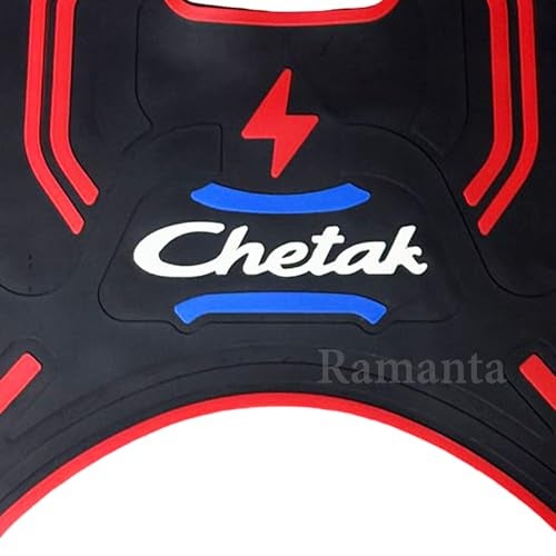 Ramanta Chetak 3501 Accessories | Electric Scooter Foot Mat | 3D Two Wheeler Floormat | Anti Slip Soft Rubberized Foot Mat Compatible with for Chetak 3501 Premium Comfort & Durability - 1 PC Red Black - Image 4