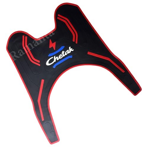 Ramanta Chetak 3501 Accessories | Electric Scooter Foot Mat | 3D Two Wheeler Floormat | Anti Slip Soft Rubberized Foot Mat Compatible with for Chetak 3501 Premium Comfort & Durability - 1 PC Red Black - Image 3
