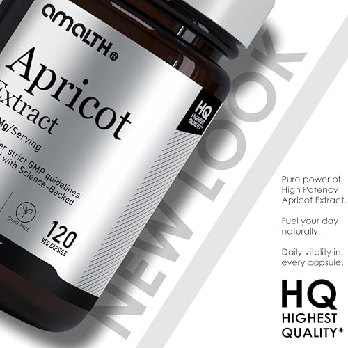 AMALTH Apricot Extract Supplement Capsules (25:1) 120 Capsules 500mg per Capsule, 1000 mg Servings (Pack of 1) (Herbal, Vegan, Non-GMO and Gluten Free) - Image 2