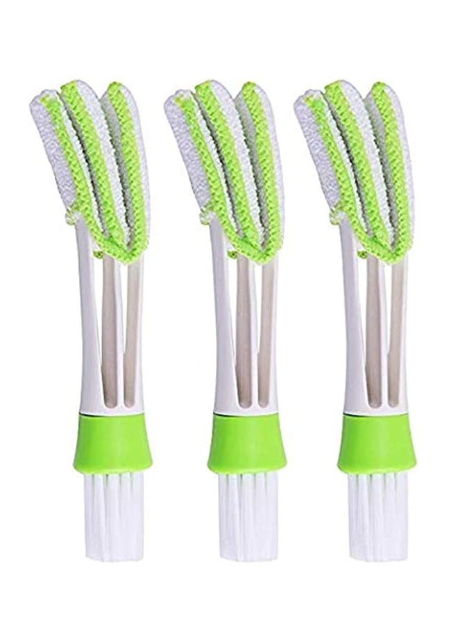 3 قطع منفضة صغيرة لتنفيس هواء السيارة ، منظف مكيف هواء السيارات وفرشاة ، أداة قماش تنظيف جامع الغبار لنافذة لوحة المفاتيح يترك الستائر مصراع مروحة النظارات - Image 1