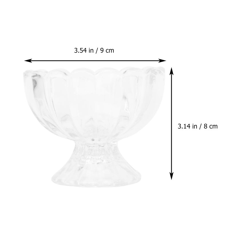 5pcs Lotus Glass Dessert Bowls 150ml Classic Pudding Ice Cream Cups for Home Dining - Image 3