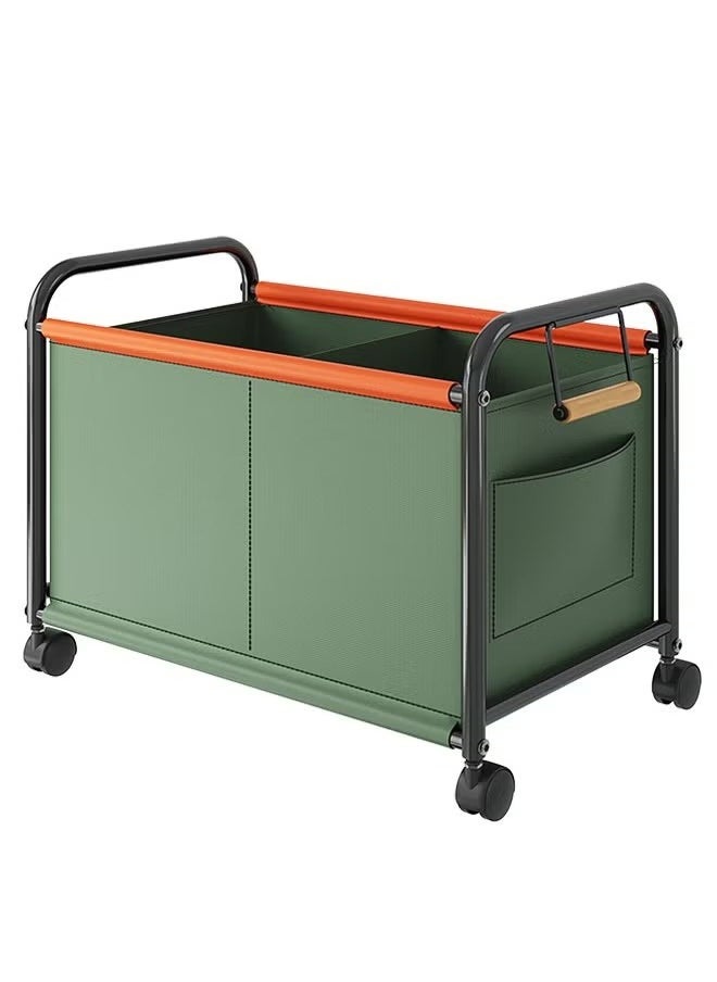 YIJIA HOME GOODS Toy Storage Table Rack, Toy Storage Table Rack, Bedroom Living Room Sundries Storage Basket Rack, Four-Wheeled Large-Capacity Widened Movable Rack, Green  - Image 2