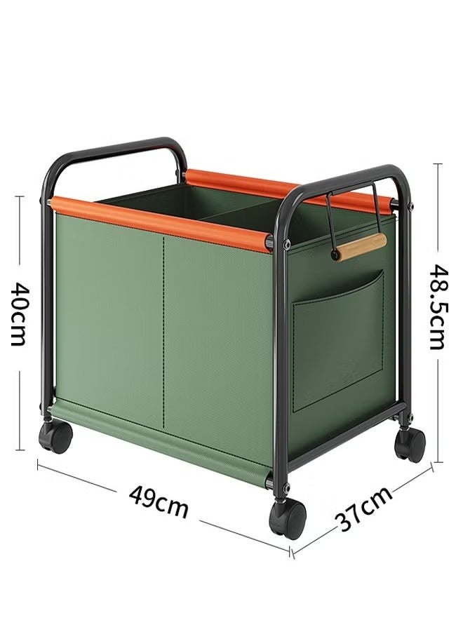 YIJIA HOME GOODS Toy Storage Table Rack, Toy Storage Table Rack, Bedroom Living Room Sundries Storage Basket Rack, Four-Wheeled Large-Capacity Widened Movable Rack, Green  - Image 4