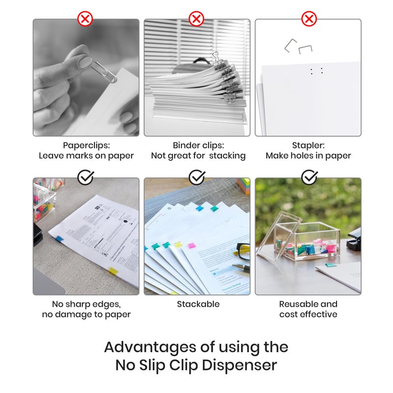 OfficeGoods No Slip Clip Staple Free Stapler - Revolutionary Clasp & Fastener for Documents & Reports - Holds 2 to 50 Pages Perfectly Without Staples - 40 Reusable Clips - Image 5