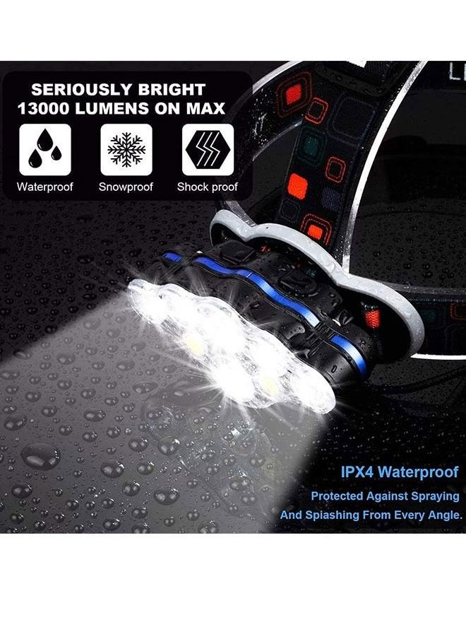 LINJIE - LinJie Portable 8-LED Mini Headlamp Working Lamp Waterproof Flashlight Powered By 18650 Battery For Nighttime Headlamp 60000LM LED Headlamp - Image 1