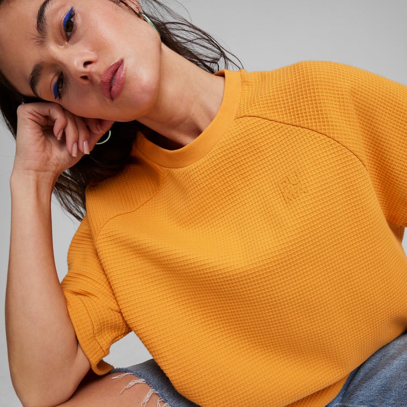 PUMA INFUSE Womens Orange Relaxed T-shirt - Image 3
