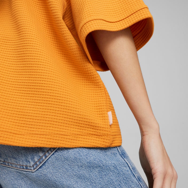 PUMA INFUSE Womens Orange Relaxed T-shirt - Image 4