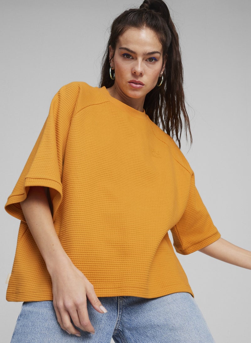 PUMA INFUSE Womens Orange Relaxed T-shirt - Image 1