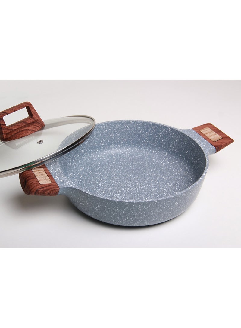 One-Piece Modern Design Granite Pot, Blue/Wooden  - Image 3
