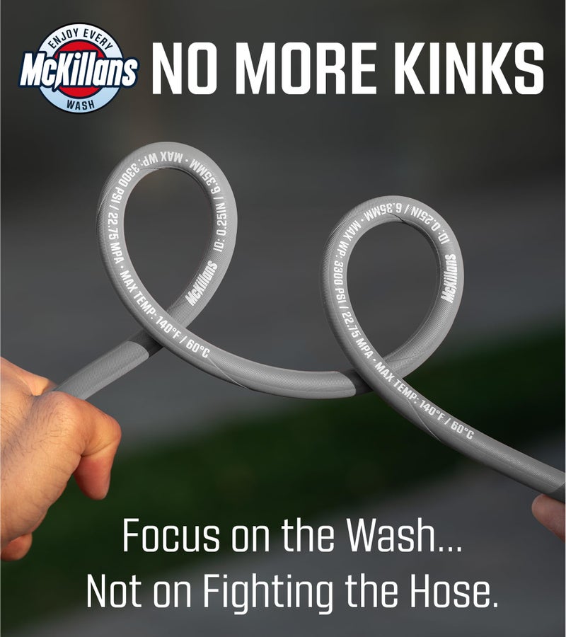 McKillansÂ® QC Installed Pressure Washer Hose 50 ft - Flexible & Kink-resistant - Steel-Braided & Durable- 3/8" QC Pre-Installed Stainless Steel - Power Washer Hose - High Pressure 1/4" Inner Diameter - Image 2