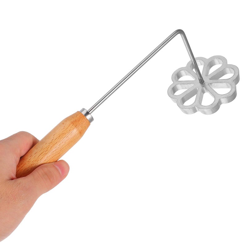 Non Stick Aluminum Alloy Rosette Cookie Mold Set 3Pcs with Wooden Handle - Image 4