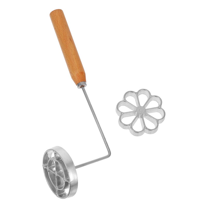 Non Stick Aluminum Alloy Rosette Cookie Mold Set 3Pcs with Wooden Handle - Image 2