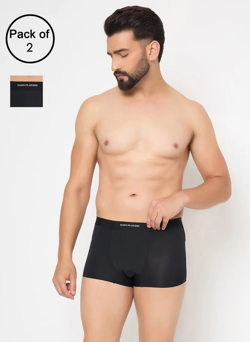 جون بلاير John Players Pack of 2  Modern Bonded Trunks in Black