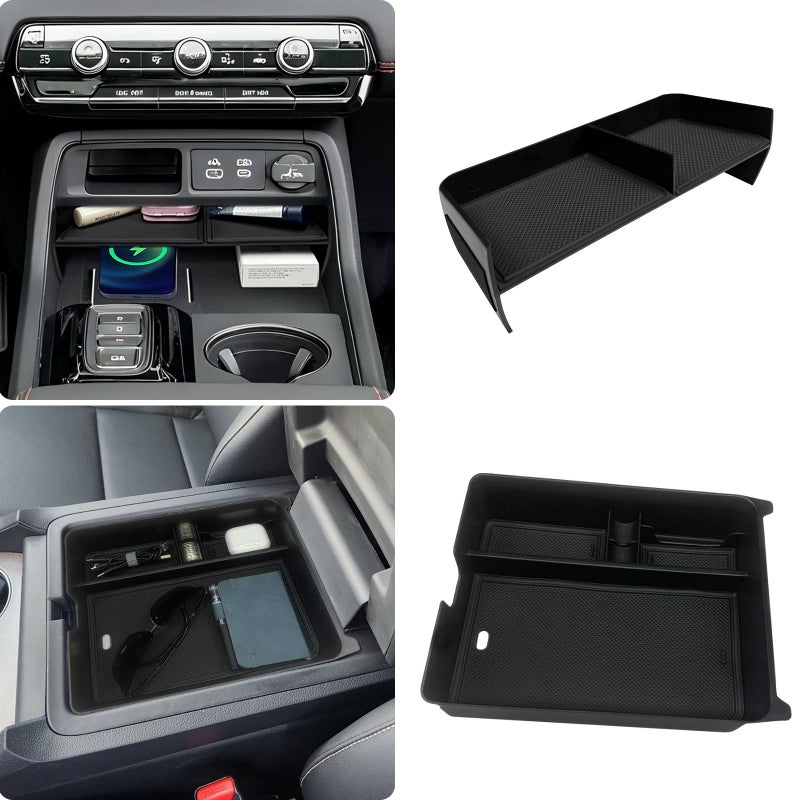Zxiaochun 2PCS Center Console Organizer Compatible with 2023 2024 2025 2026 Honda Pilot & 2026 Honda Passport Interior Accessories, Armrest Box Tray Gear Shift Storage Tray - Image 1
