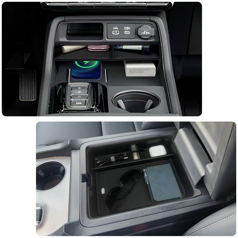 Zxiaochun 2PCS Center Console Organizer Compatible with 2023 2024 2025 2026 Honda Pilot & 2026 Honda Passport Interior Accessories, Armrest Box Tray Gear Shift Storage Tray - Image 3