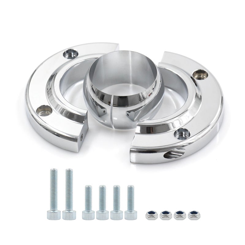 Chrome Steering Column Floor Mount Replacement for SBC BBC 350 Universal 2 Inch Columns - Image 4