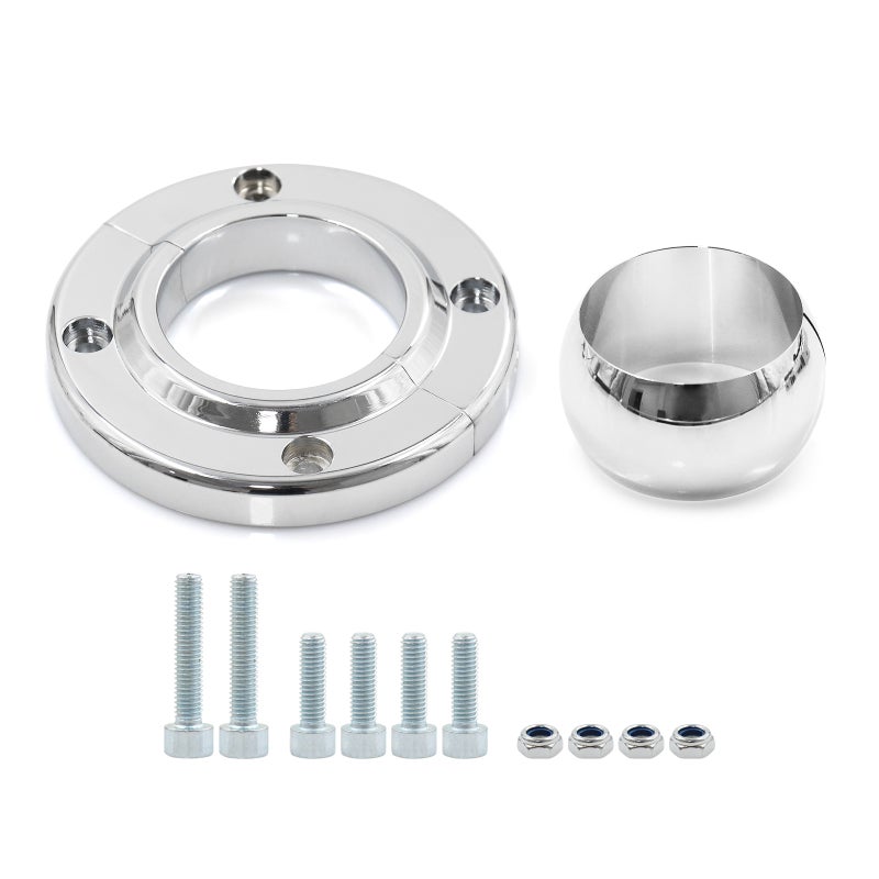 Chrome Steering Column Floor Mount Replacement for SBC BBC 350 Universal 2 Inch Columns - Image 2
