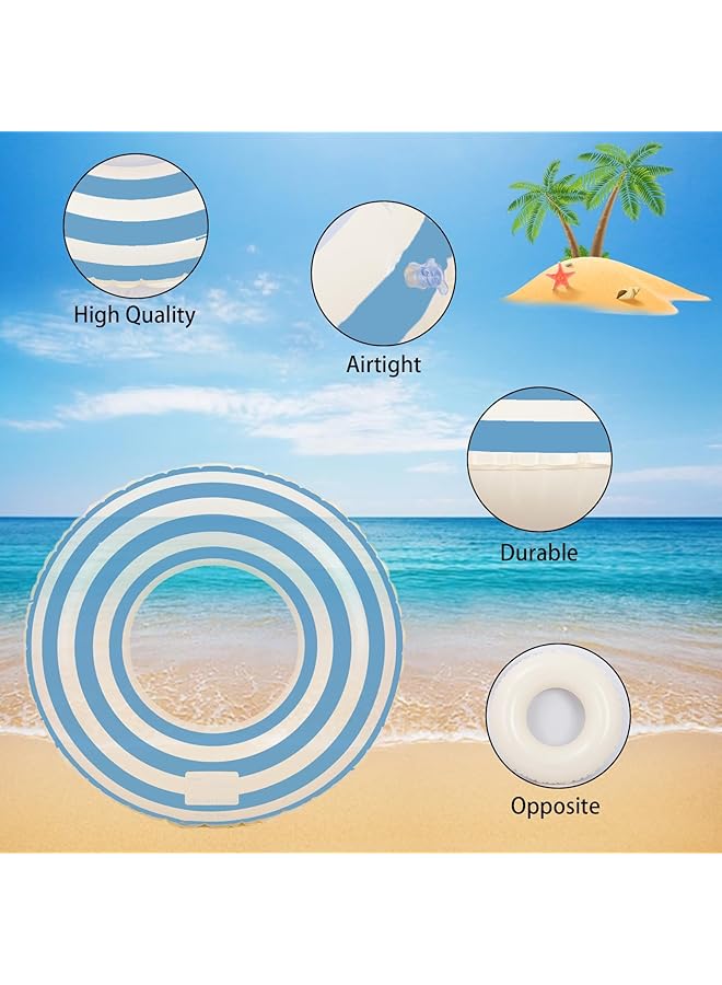 KASTWAVE 3Pcs Pool Tube With Handles Retro Orange Green Blue Striped Swim Pool Rings Inflatable Float Loungers Tube For Summer Swimming Pool Beach Bachelorette Party 30 X 14 Inch - Image 5