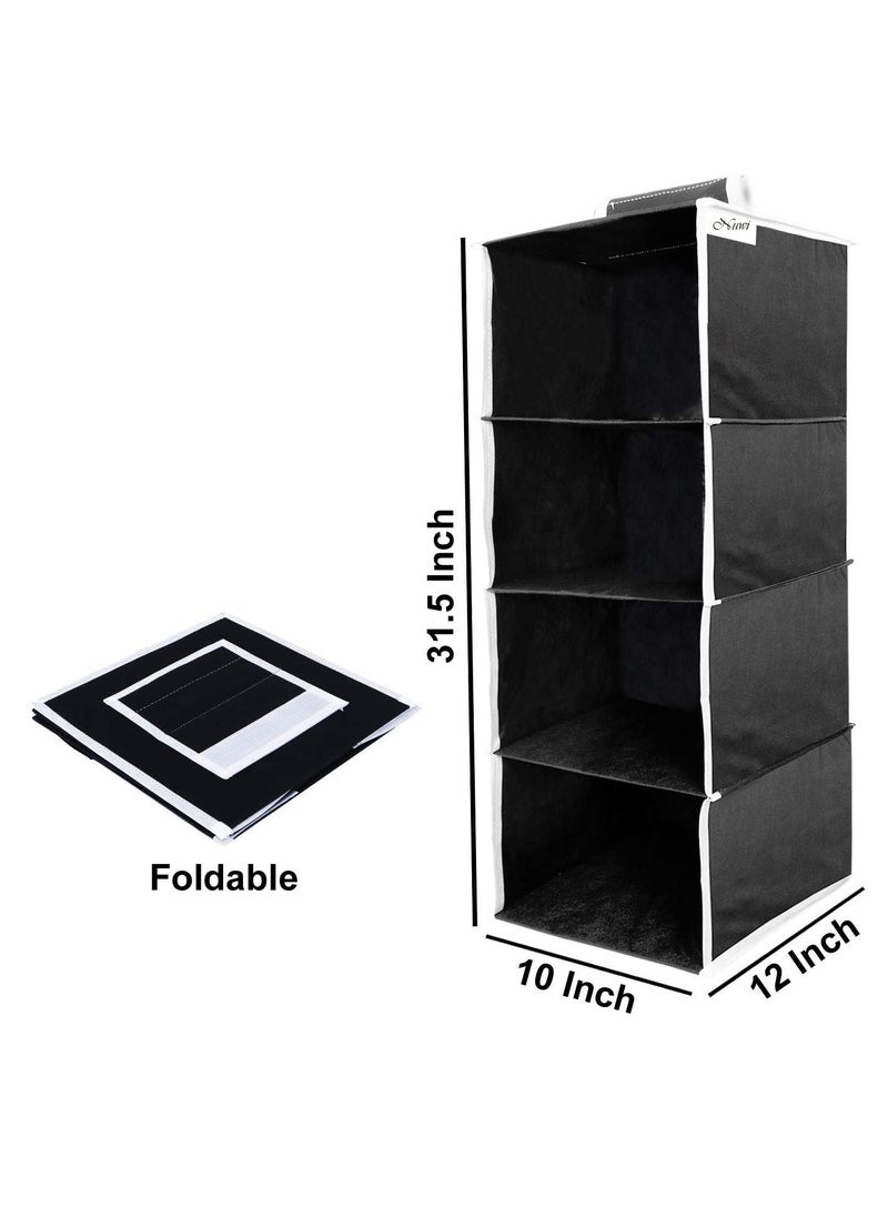 eBasket (2 pieces) 5-shelf closet organizer made of strong, high-quality materials (black)  - Image 2