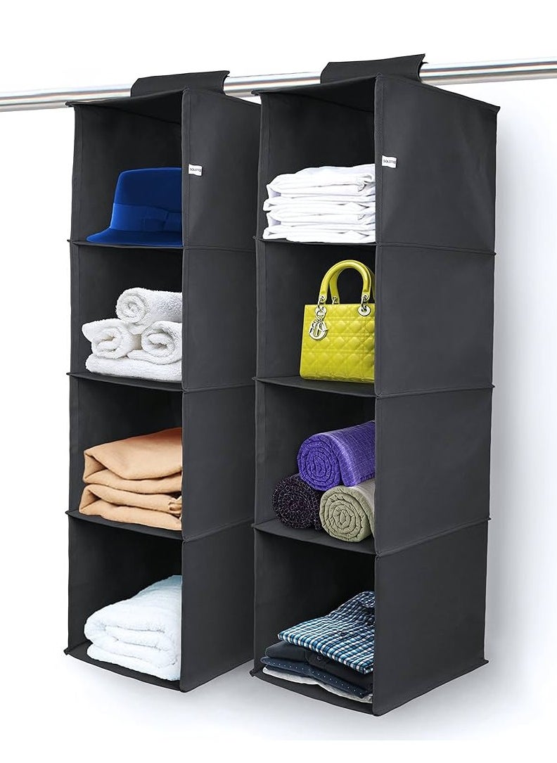 eBasket (2 pieces) 5-shelf closet organizer made of strong, high-quality materials (black)  - Image 3