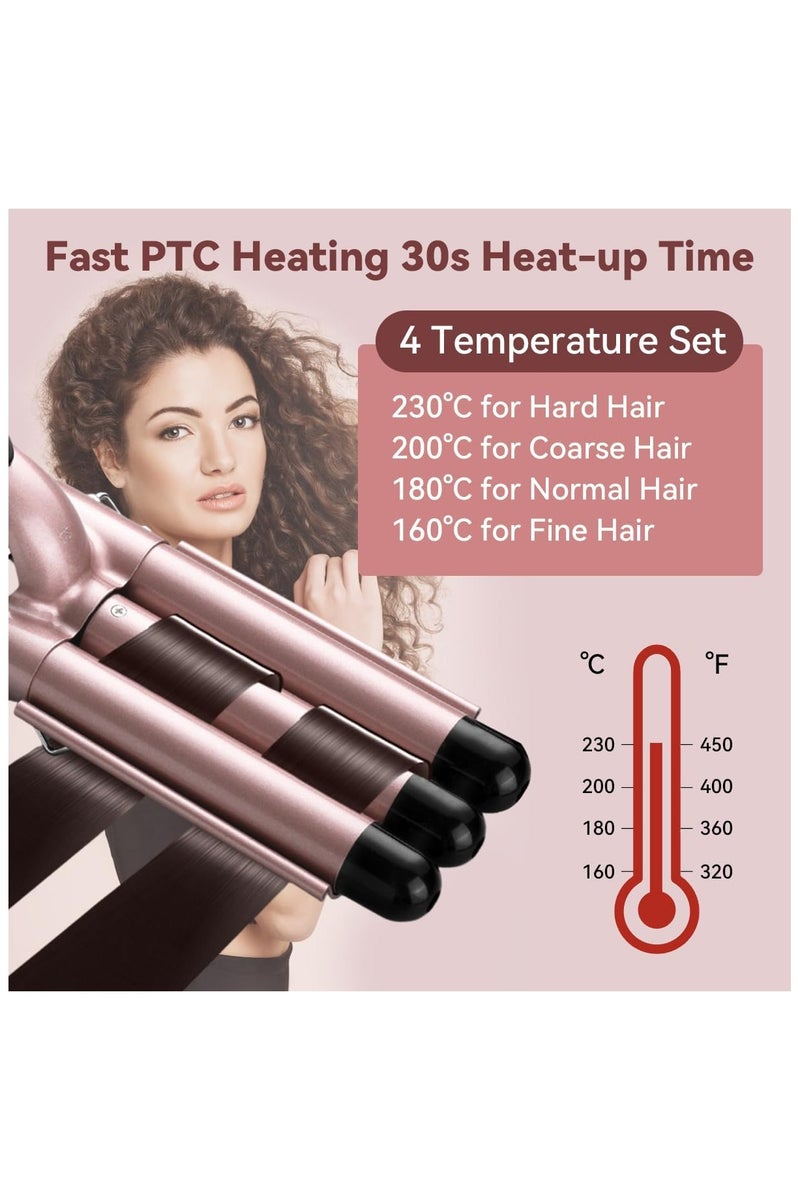 ECVV 5 in 1 Curling Wand Set Multi Curl, Hair Curler Curling Iron Set with 5 Interchangeable Ceramic Barrels, Instant Heat Up, Dual Voltage, Rose Gold - Image 3