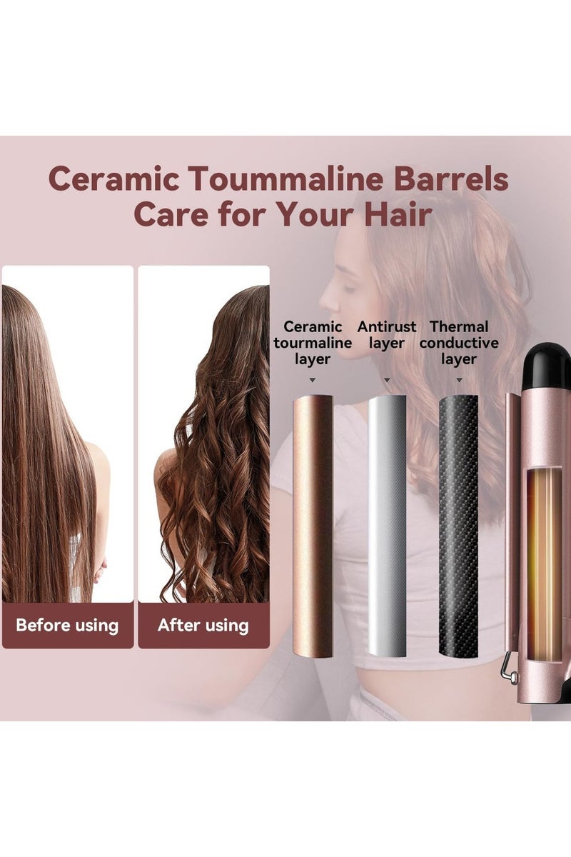 ECVV 5 in 1 Curling Wand Set Multi Curl, Hair Curler Curling Iron Set with 5 Interchangeable Ceramic Barrels, Instant Heat Up, Dual Voltage, Rose Gold - Image 4
