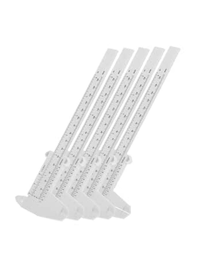 5Pcs Plastic Vernier Caliper Dual Scale Measuring Tool for Students Woodworking Engineering - Image 1
