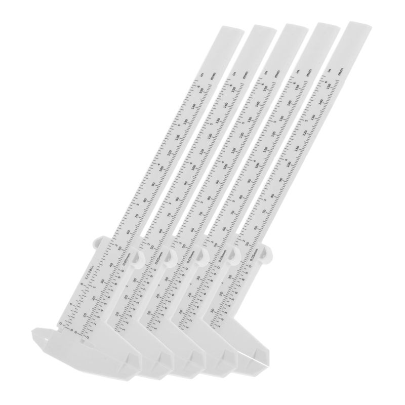 5Pcs Plastic Vernier Caliper Dual Scale Measuring Tool for Students Woodworking Engineering - Image 2