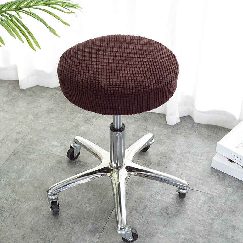 Round Stool Cover – Polyester Fiber Swivel Chair Cushion for Beauty Salon - Image 1