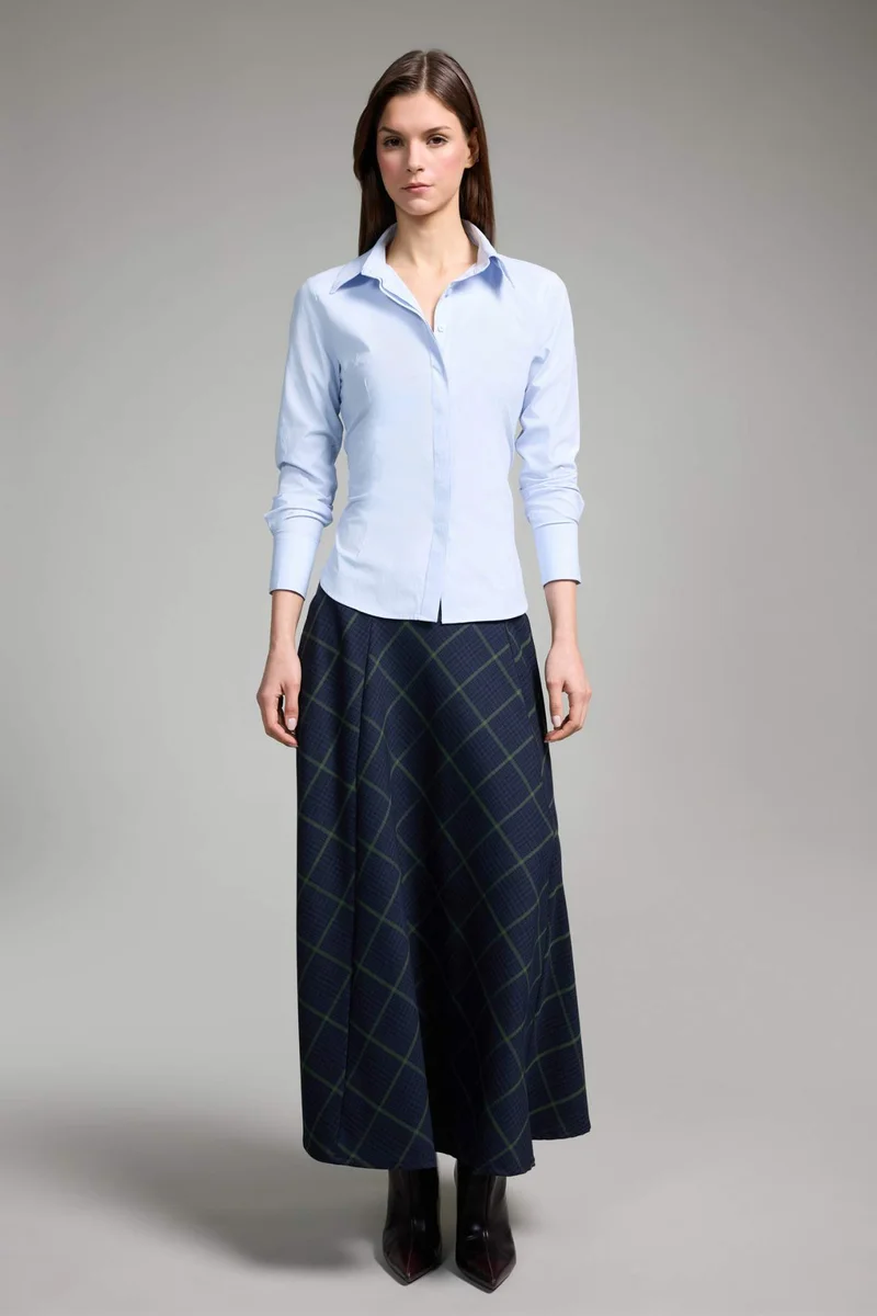 ديفاكتو A Cut Printed Normal Waist Midi Skirt