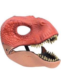 The Bros Dino Mask Moving Jaw Dinosaur Toys Mask Halloween Dinosaur Mask Dino Mask for Costume Party Halloween (Brown)  - Image 1