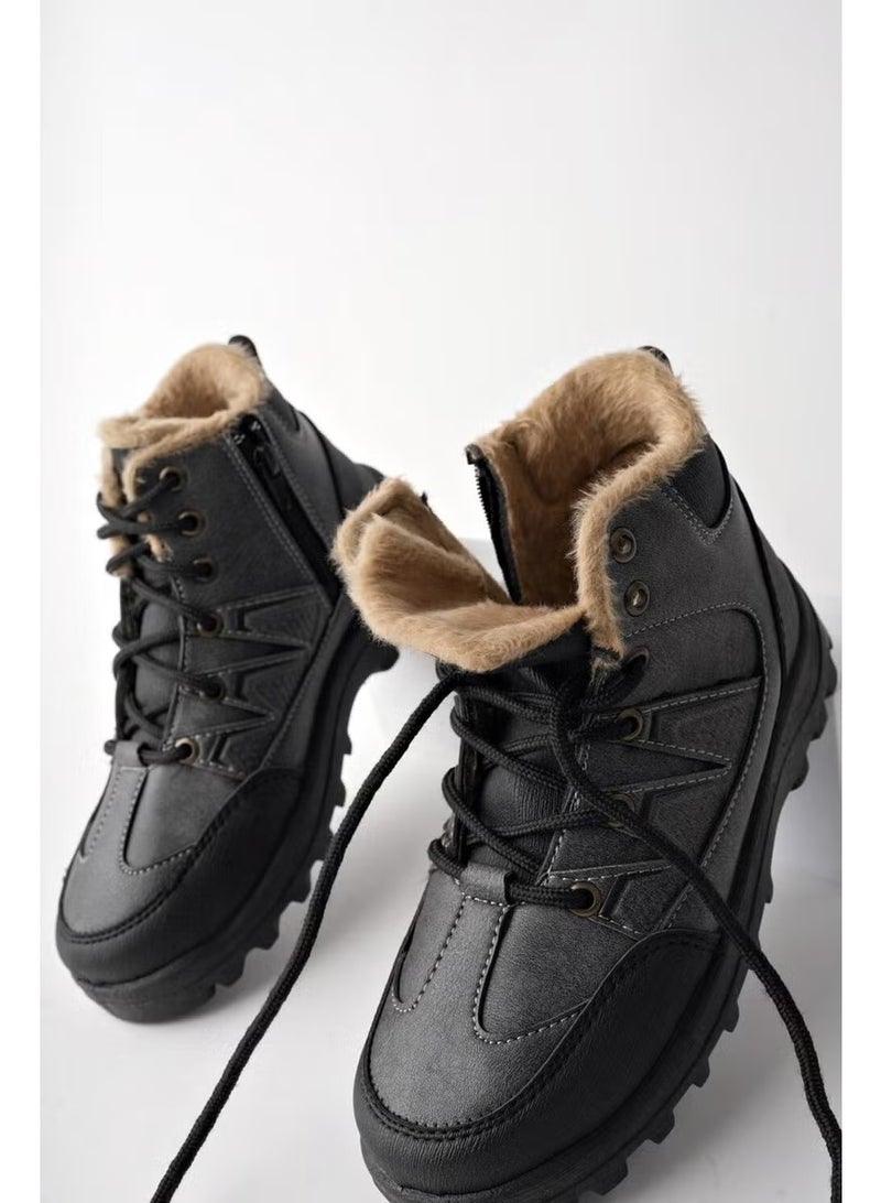 muggo Toni Guaranteed Lace Up Fur Inside Zippered Unisex Outdoor Winter Boots - Image 1