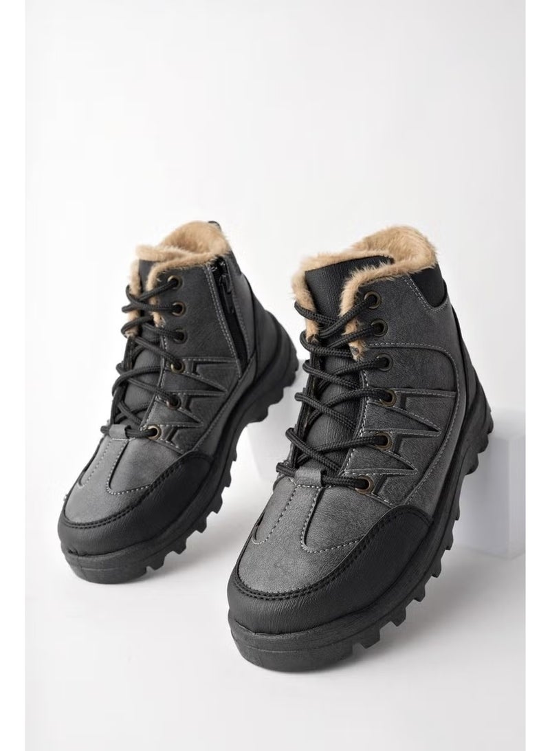 muggo Toni Guaranteed Lace Up Fur Inside Zippered Unisex Outdoor Winter Boots - Image 4