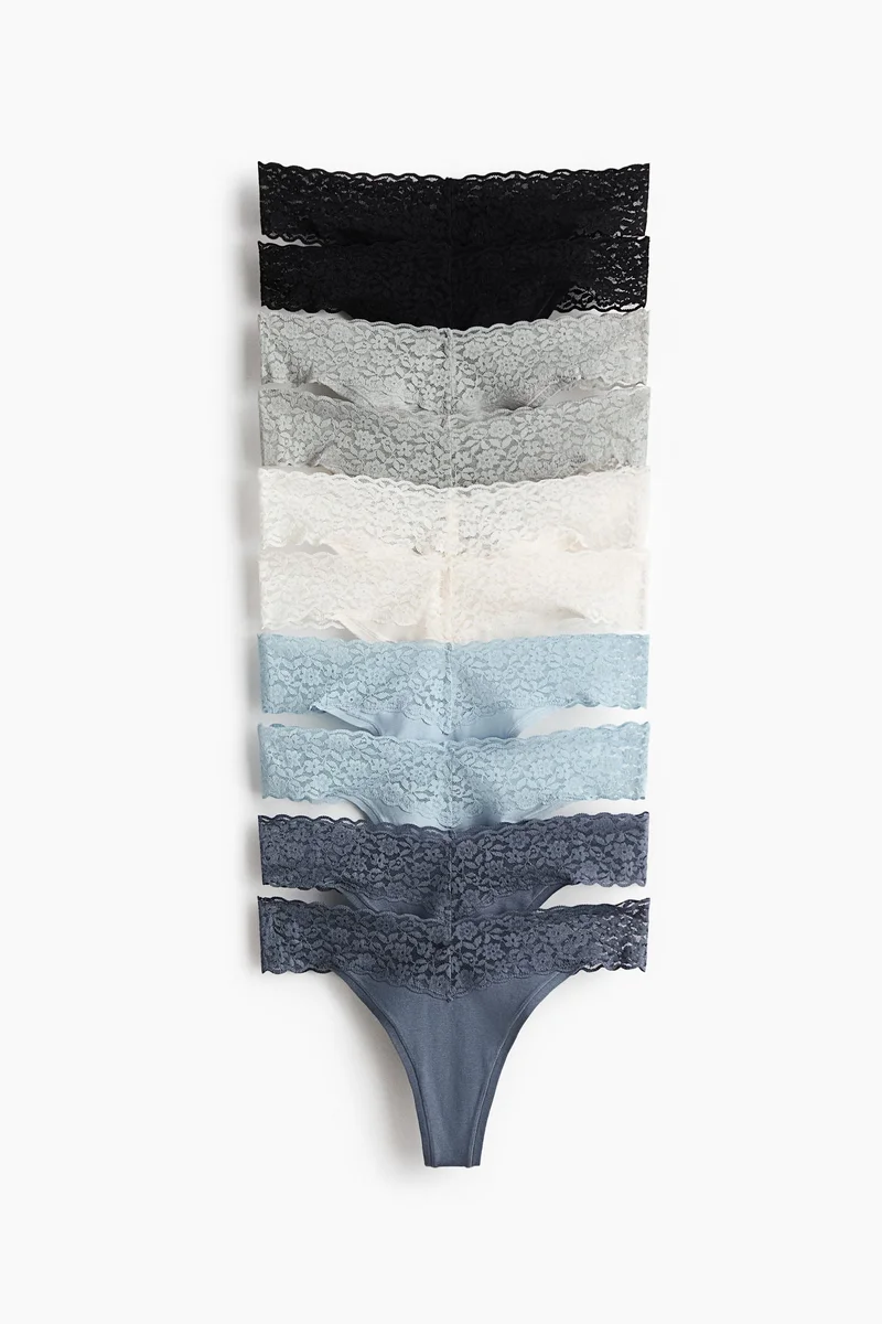 H&M 10-pack lace thong briefs