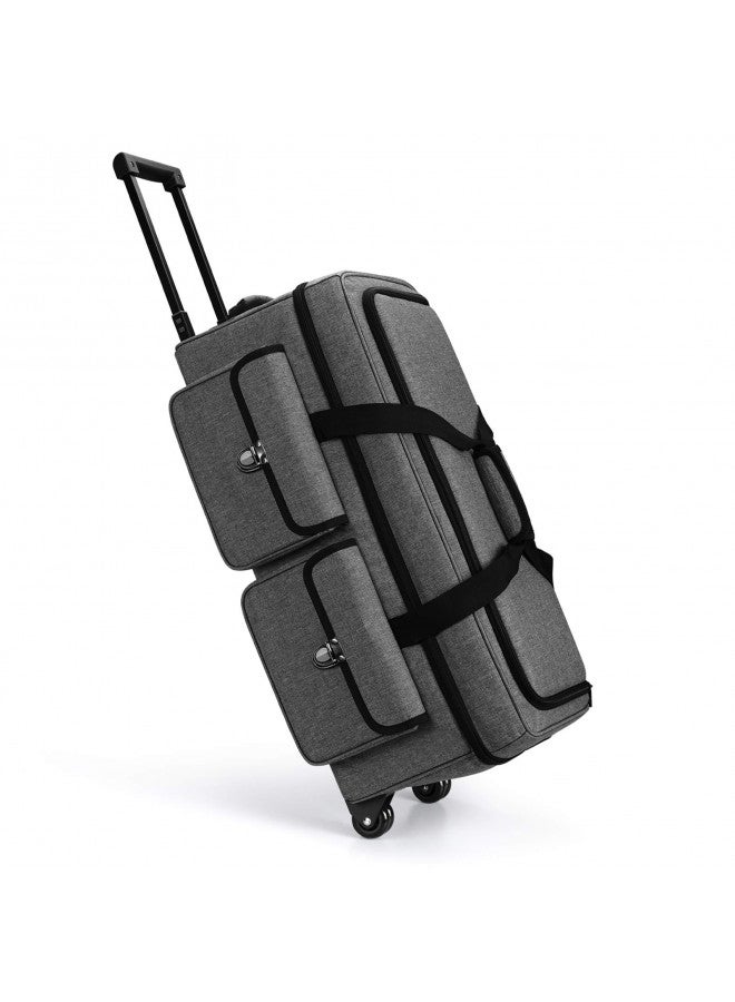 YARWO YARWO Rolling Craft Tote Bag with Wheels Compatible for Cricut Maker, Maker 3, Explore Air 2, Cameo 4, Double Layers Carrying Case for Die Cut Machine and Supplies, Gray (Patent Pending) - Image 1