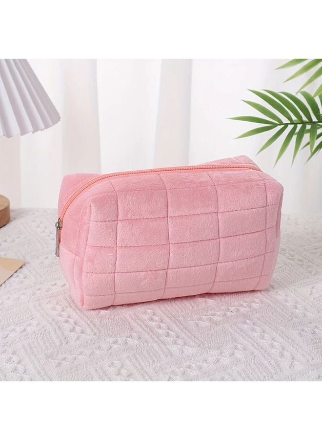 Pink Large Capacity Portable Cosmetic Organizer For Travel Makeup Storage - Image 1