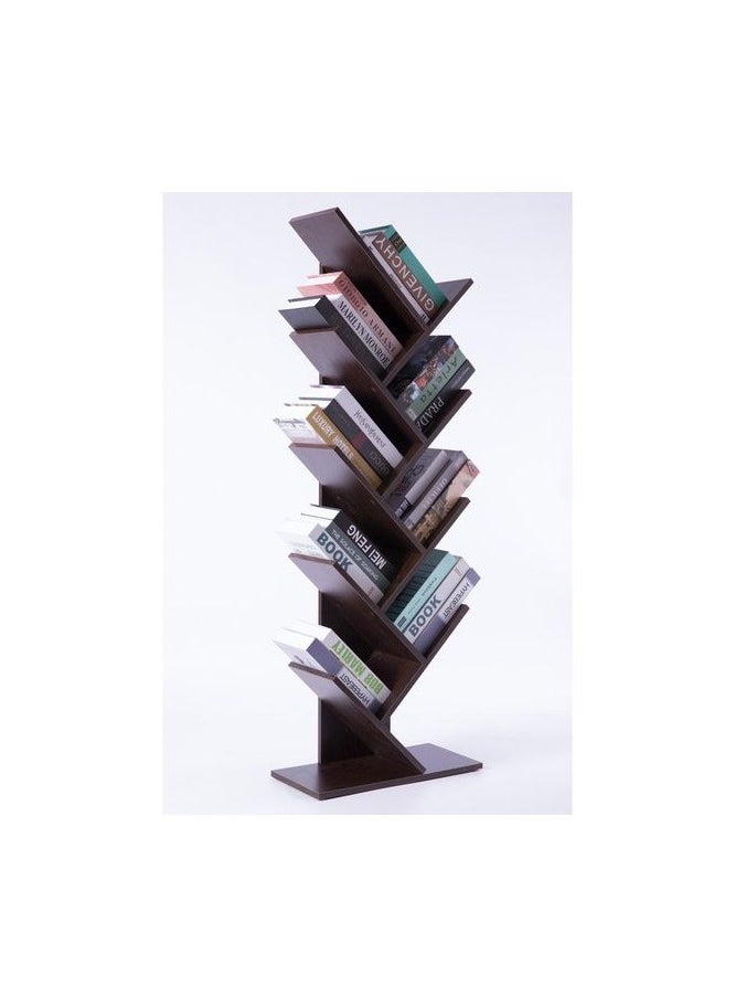جاد وودز - رف كتب 8 طبقات بتصميم شجرة مع حامل بني من جاد وودز - Image 1