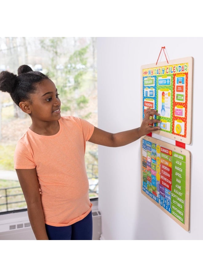Melissa & Doug تقويم أنشطة مغناطيسي يومي للأطفال، تقويم الطقس والفصول للأطفال في مرحلة ما قبل المدرسة والأطفال من عمر 3 سنوات فما فوق - Image 2