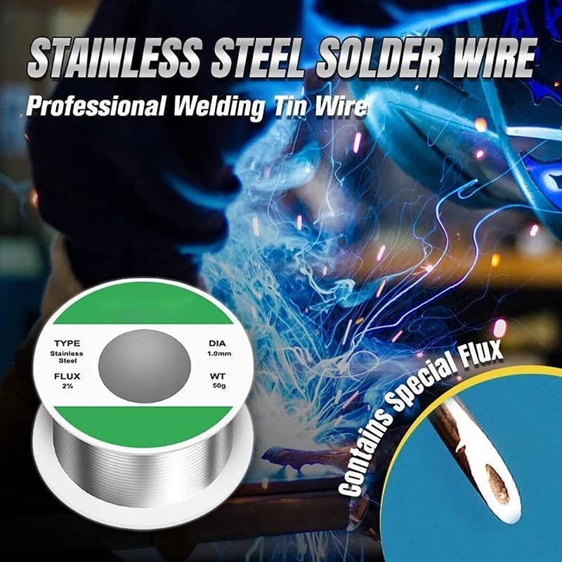 comfrt Stainless Steel Solder Wire,Lead Free Solder Wire,0.8mm/1.0mm/1.2mm Stainless Steel Wettability Tin Wire Soldering Consumables for Electronic Devices (0.8mm, 100g) - Image 3