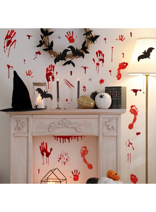 Halloween Bloody Handprint Footprint Window Stickers Wall Stickers for Halloween Party Decorations Inside Outside Decor - Image 3